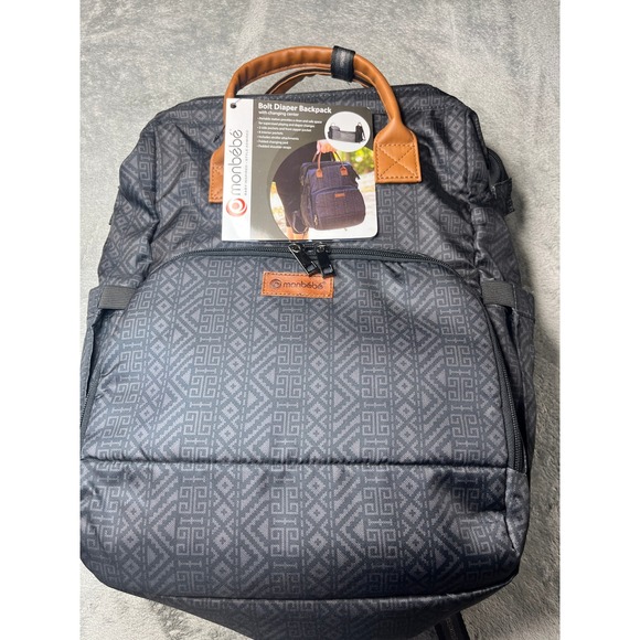 Monbebe Bolt Diaper Backpack with‎ Changing Center, Stroller Straps, Padded - Picture 1 of 9